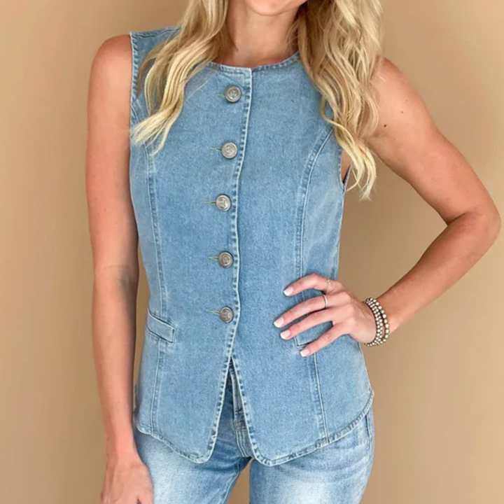 MELISANDRA - Ärmelloses Jeansoberteil für Damen