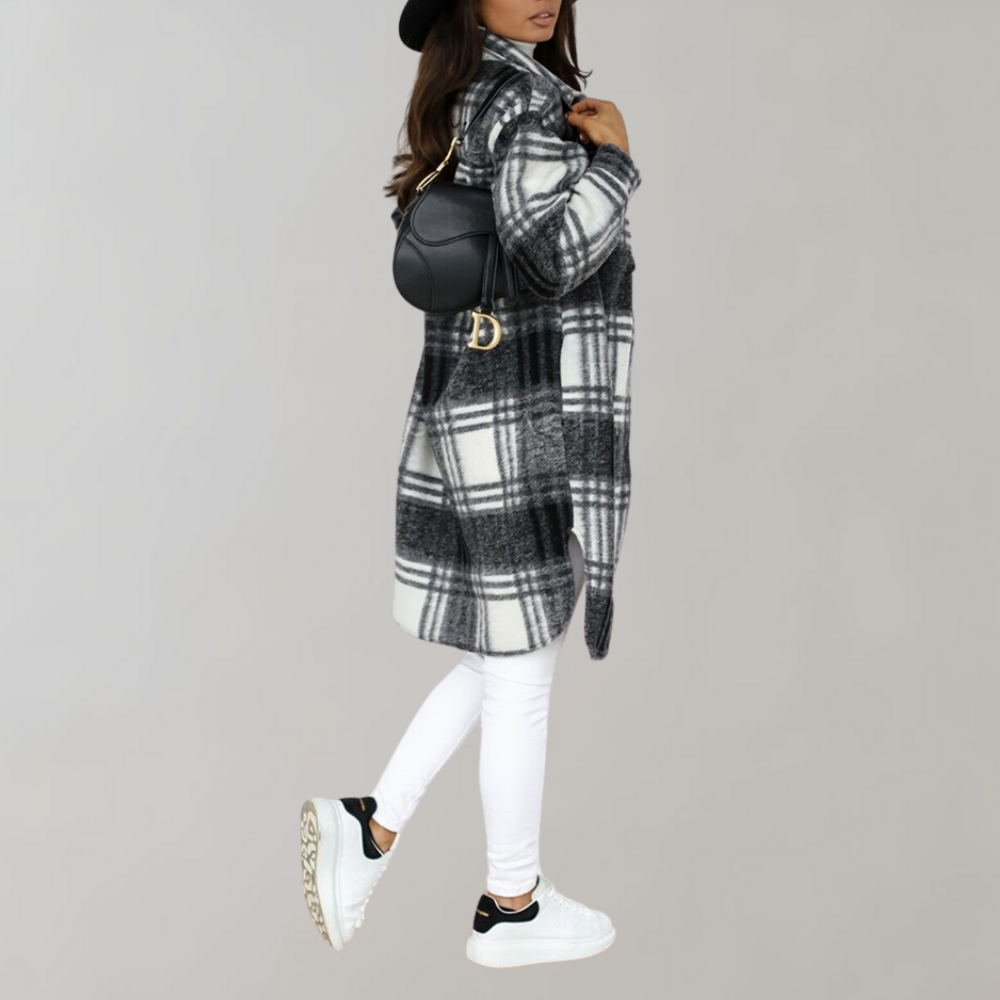 Aoife - Damen karierter mantel