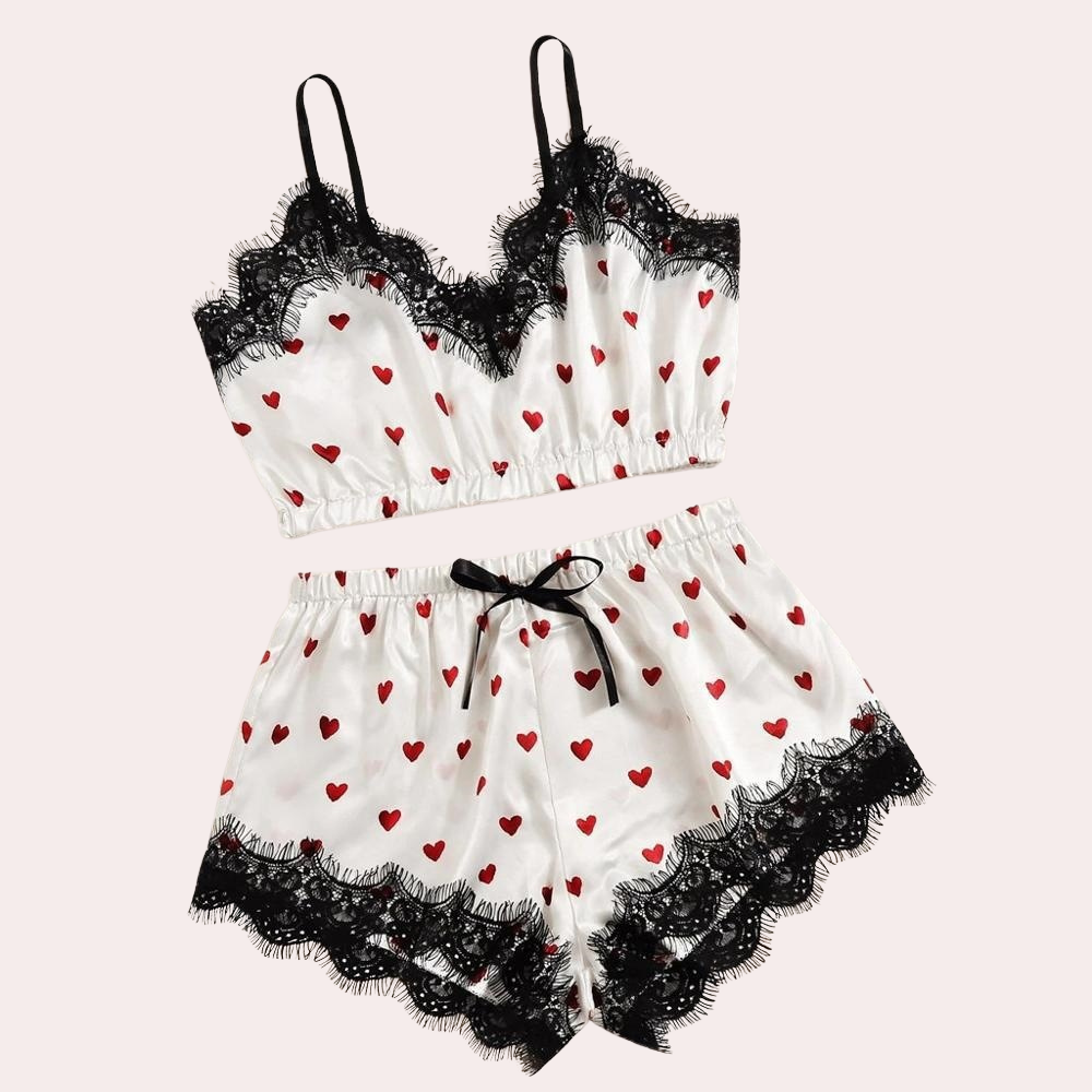 BELYNNA - Damen Spitzen Schlafanzug-Set