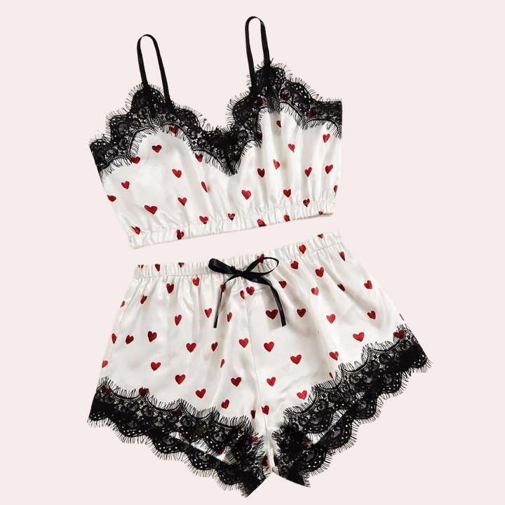 BELYNNA - Damen Spitzen Schlafanzug-Set