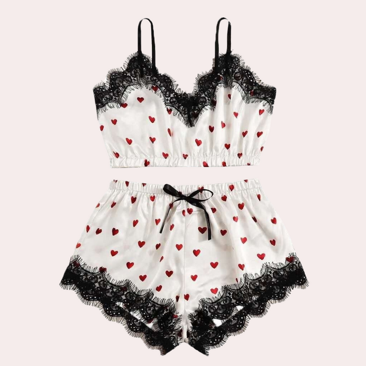 BELYNNA - Damen Spitzen Schlafanzug-Set