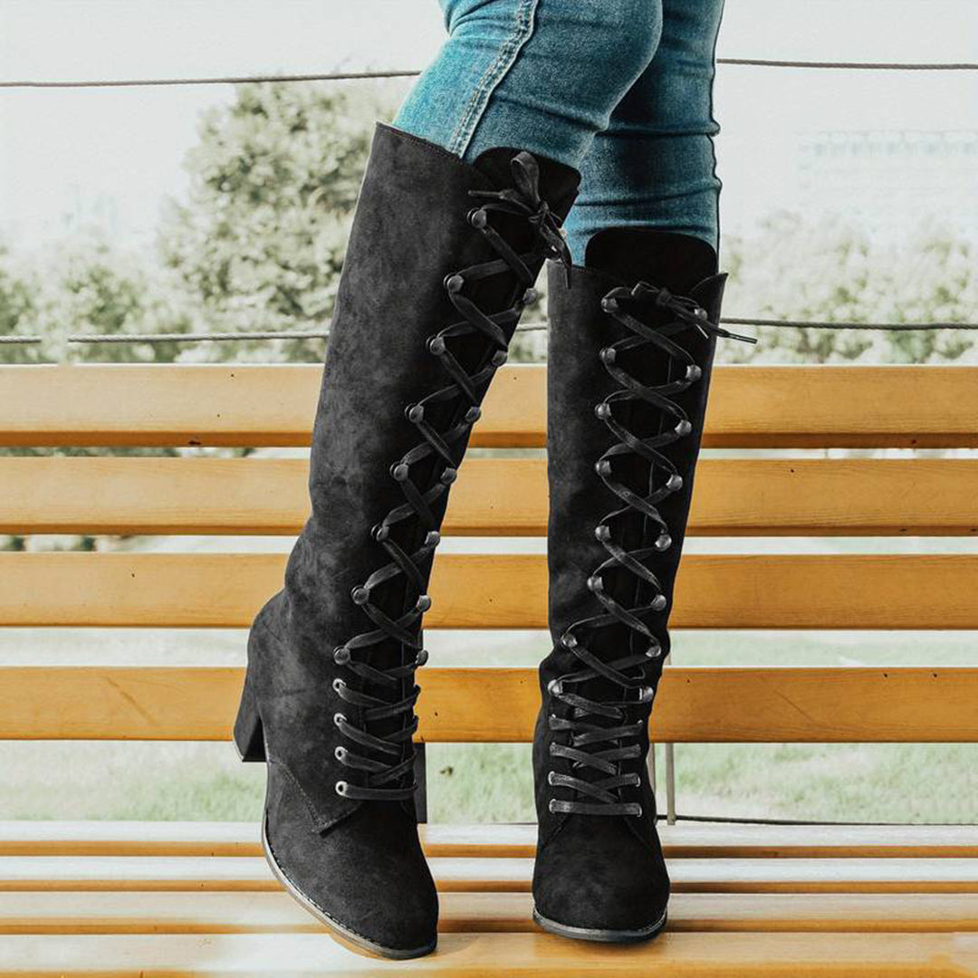 LEONA - Langer Damen-Stiefel mit hohem Absatz