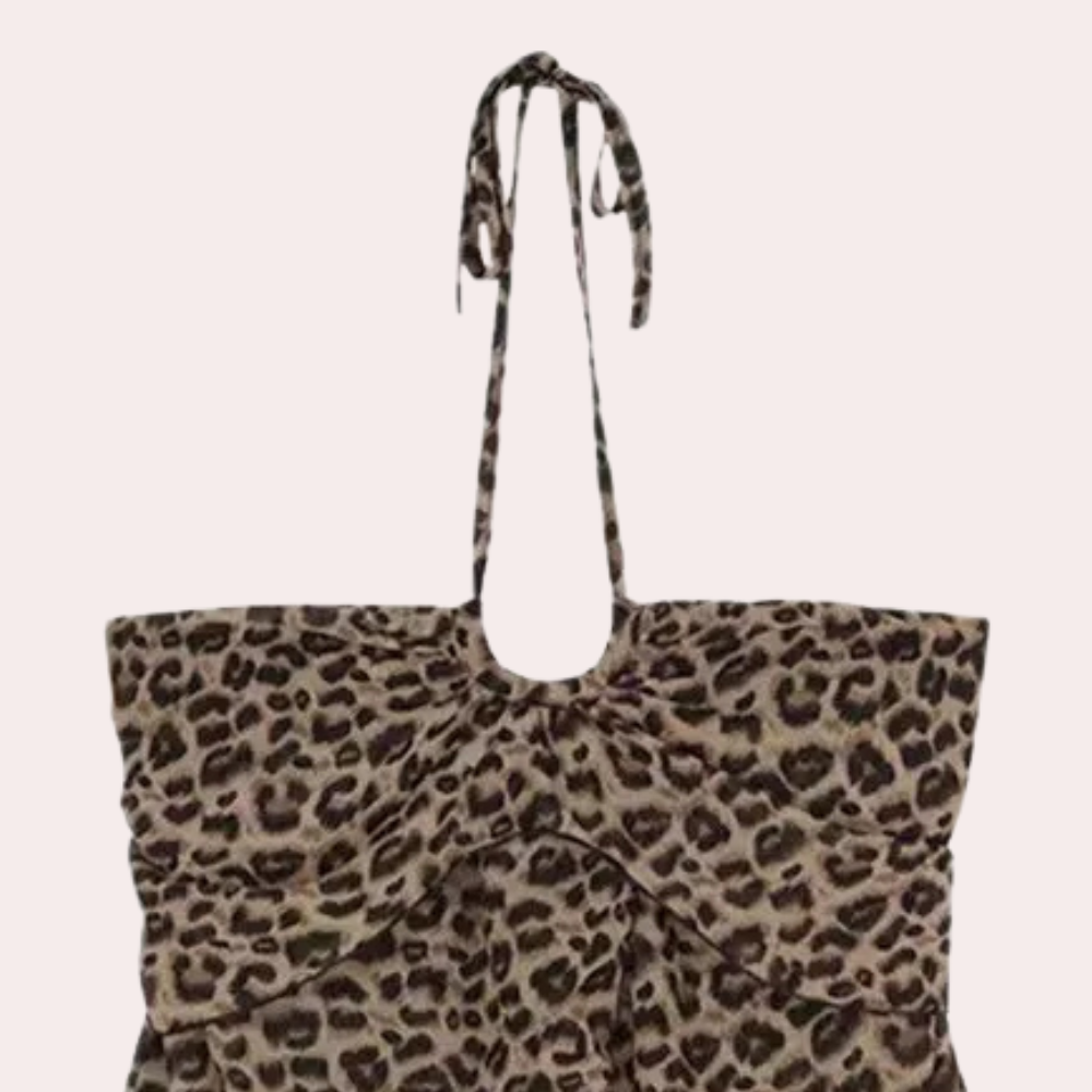 CYELINA - Stilvolles Leopardenmuster Halter top für Damen