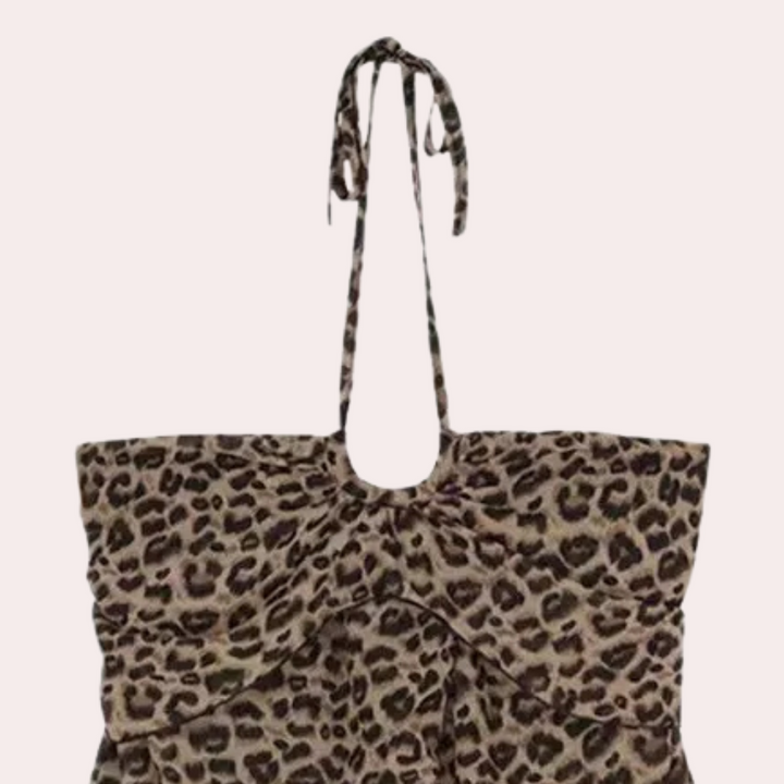 CYELINA - Stilvolles Leopardenmuster Halter top für Damen