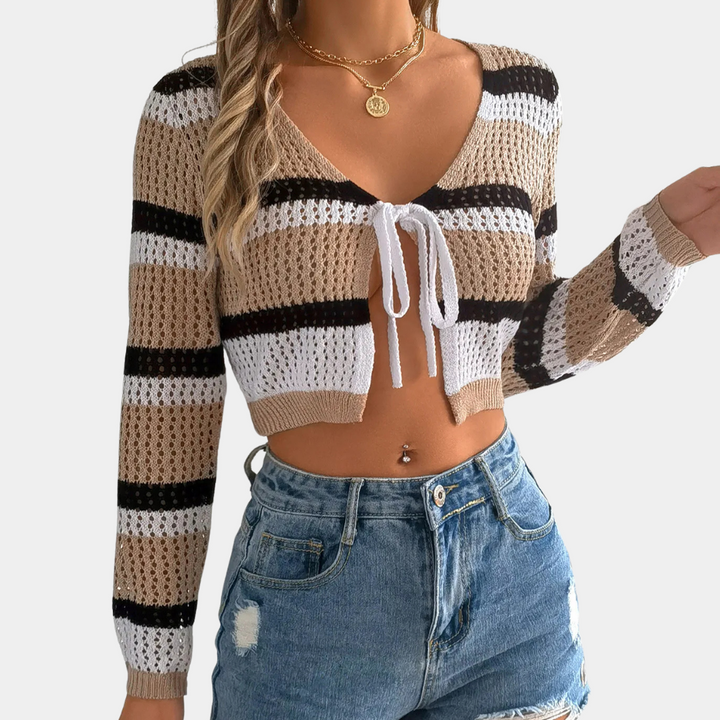 DELYSSA - Modischer kürzerer Cardigan für Damen