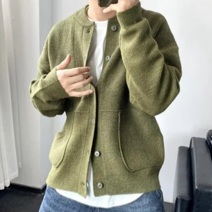HARIZ - Eleganter Knopf-Cardigan für Herren