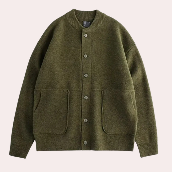 HARIZ - Eleganter Knopf-Cardigan für Herren