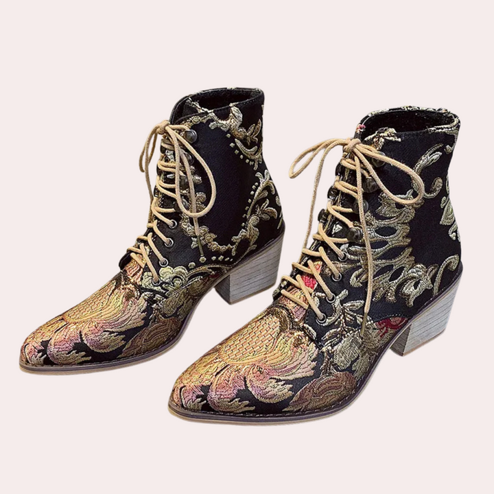 ELYRIA - Elegante Bestickte Stiefelette für Damen