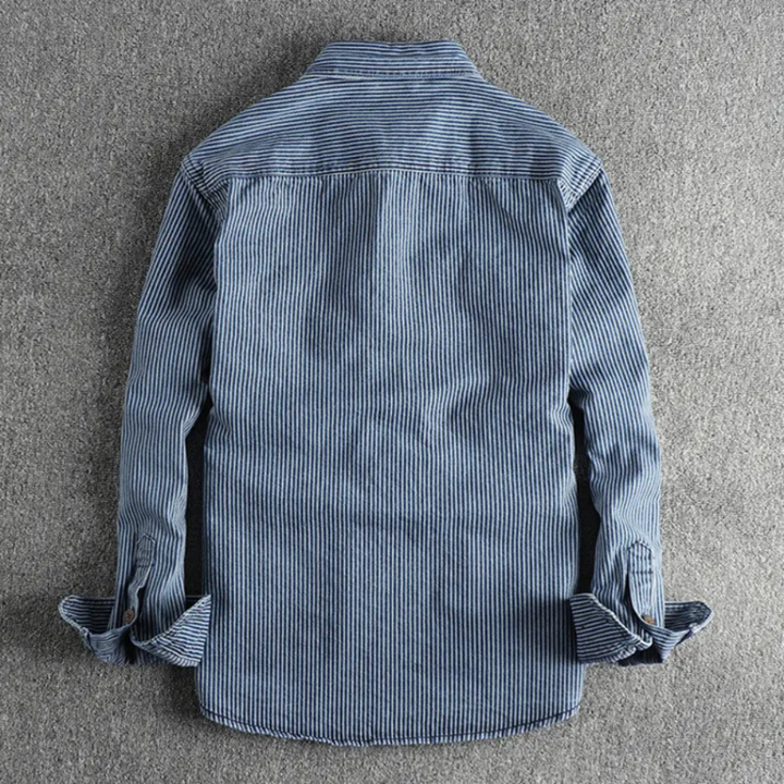 KRISTIAAN - Stilvolles Gestreiftes Denimhemd für Herren
