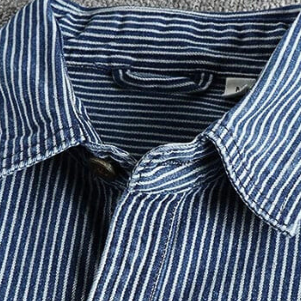 KRISTIAAN - Stilvolles Gestreiftes Denimhemd für Herren