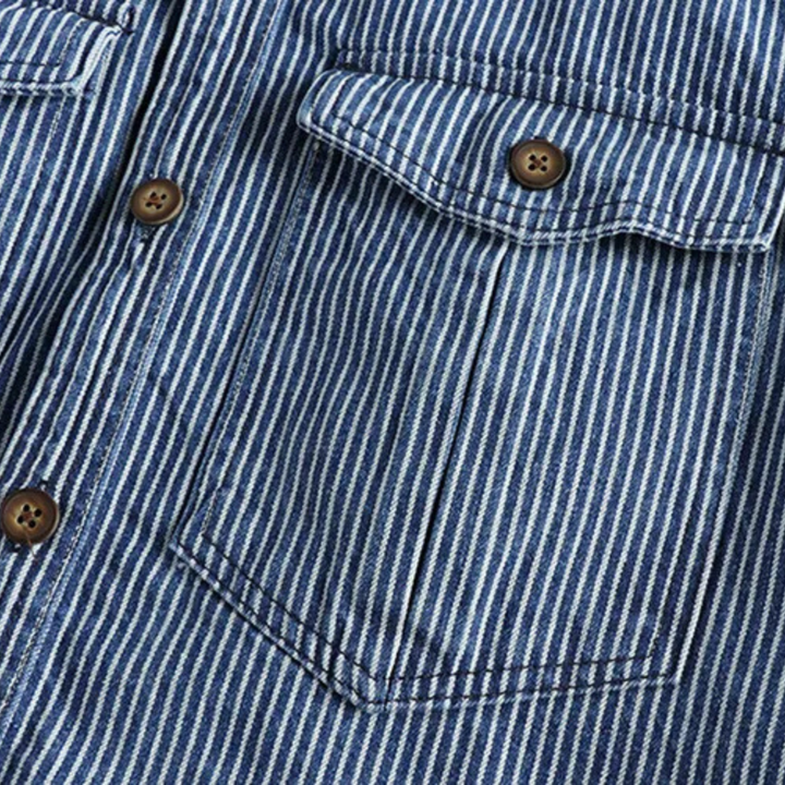 KRISTIAAN - Stilvolles Gestreiftes Denimhemd für Herren