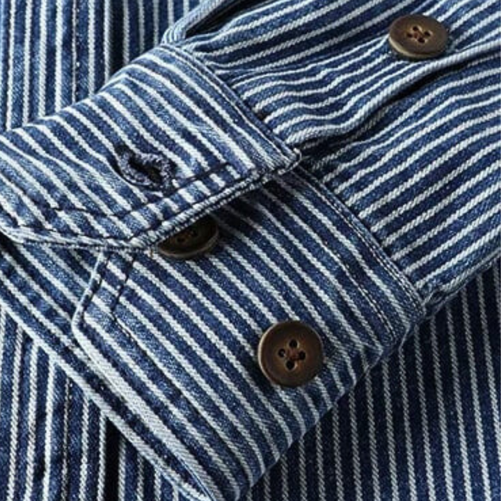 KRISTIAAN - Stilvolles Gestreiftes Denimhemd für Herren