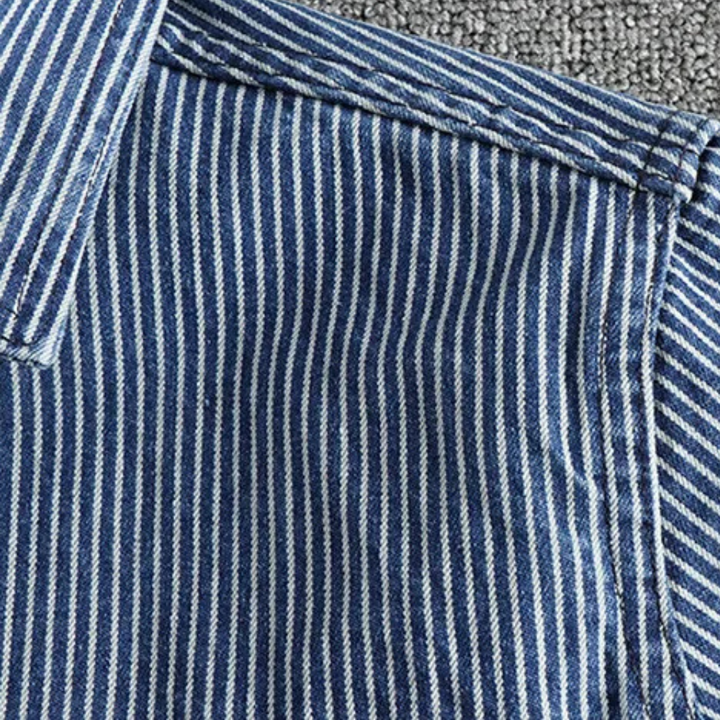 KRISTIAAN - Stilvolles Gestreiftes Denimhemd für Herren