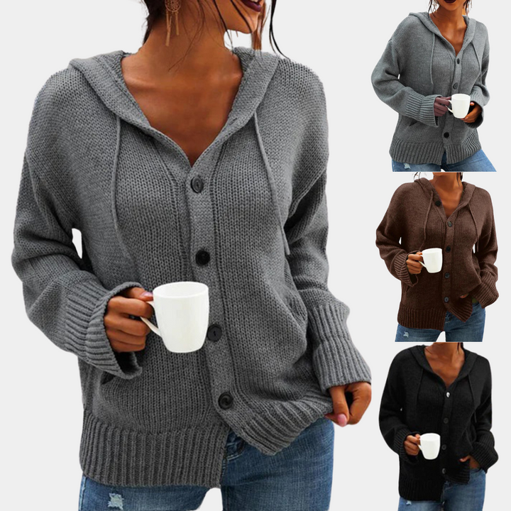 MIA - Strickjacke mit Kapuze und Kordelzug