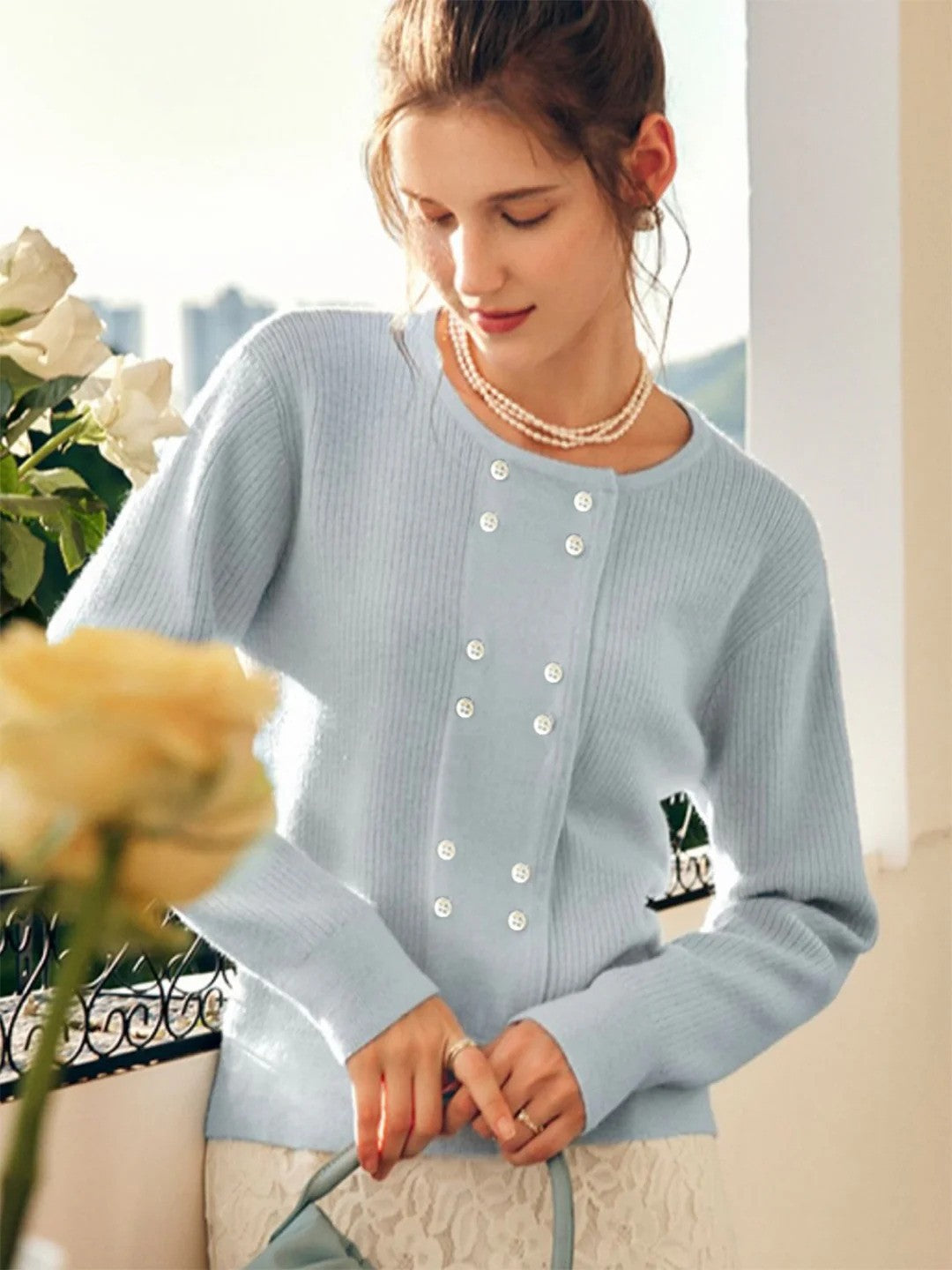 Mary - Strickjacke mit Knopfleiste für Damen