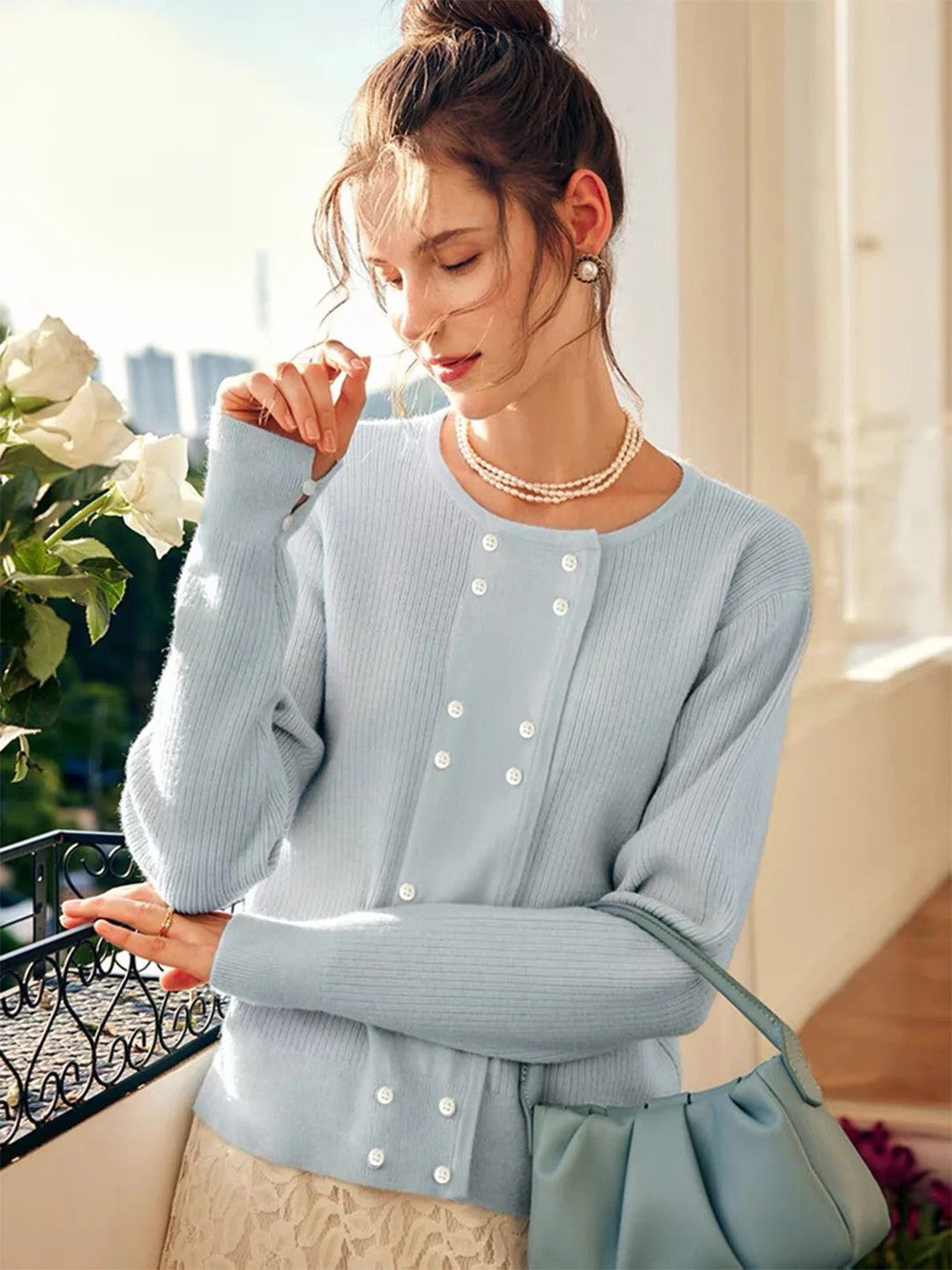 Mary - Strickjacke mit Knopfleiste für Damen