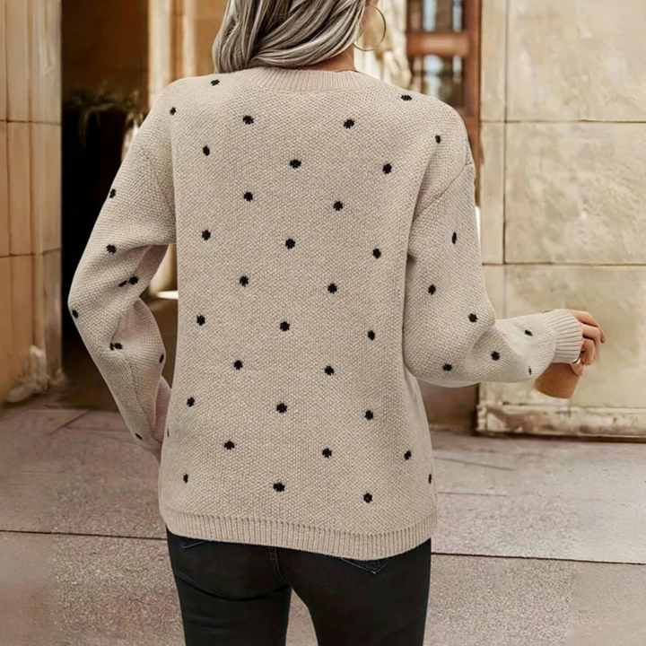 NIRELLA - Moderne Punkte-Strickjacke für Damen