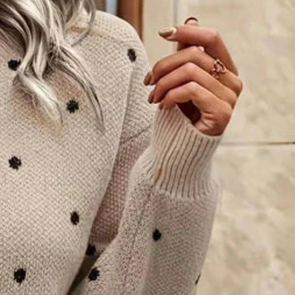 NIRELLA - Moderne Punkte-Strickjacke für Damen