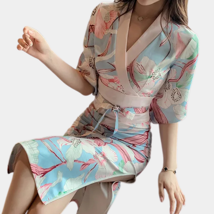 PERISELLE - Eleganter Midi-Kleid Kimono für Damen