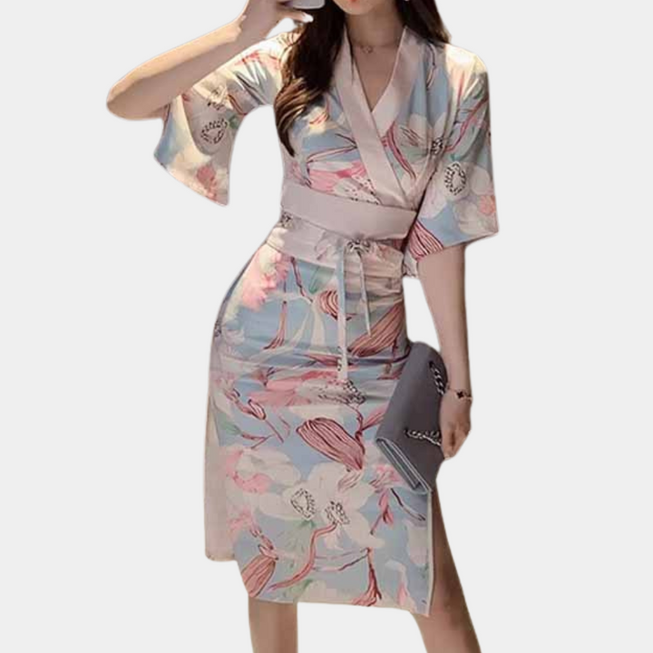 PERISELLE - Eleganter Midi-Kleid Kimono für Damen