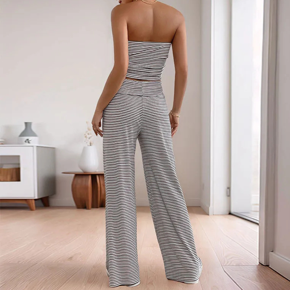 QUENESSA - Klassisch gestreiftes Outfit-Set für Damen