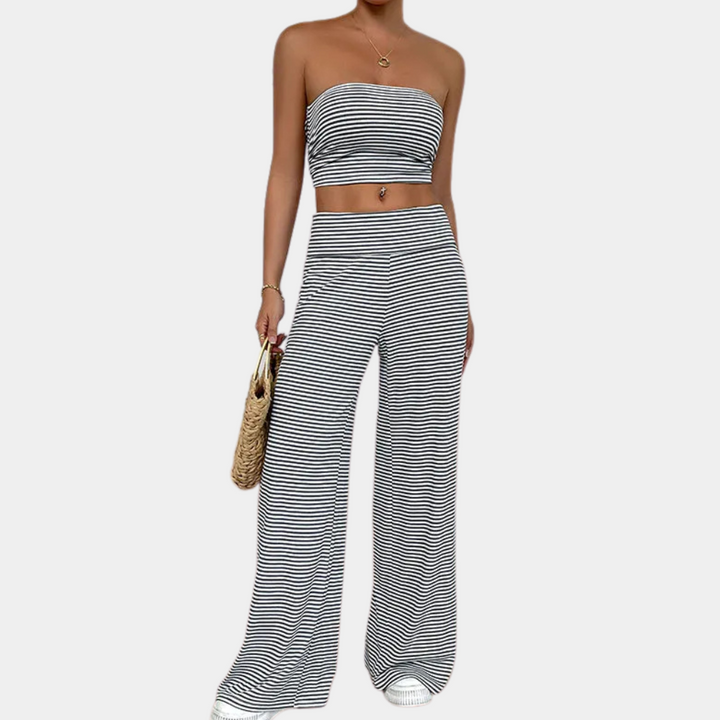 QUENESSA - Klassisch gestreiftes Outfit-Set für Damen
