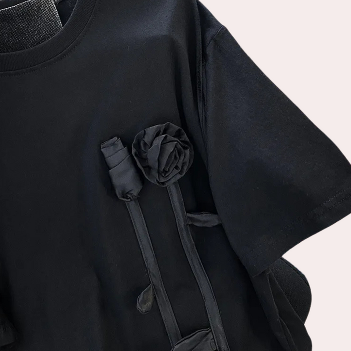 TARIK - Trendiges 3D-Blumen-T-Shirt für Damen