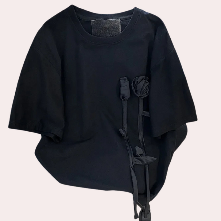 TARIK - Trendiges 3D-Blumen-T-Shirt für Damen