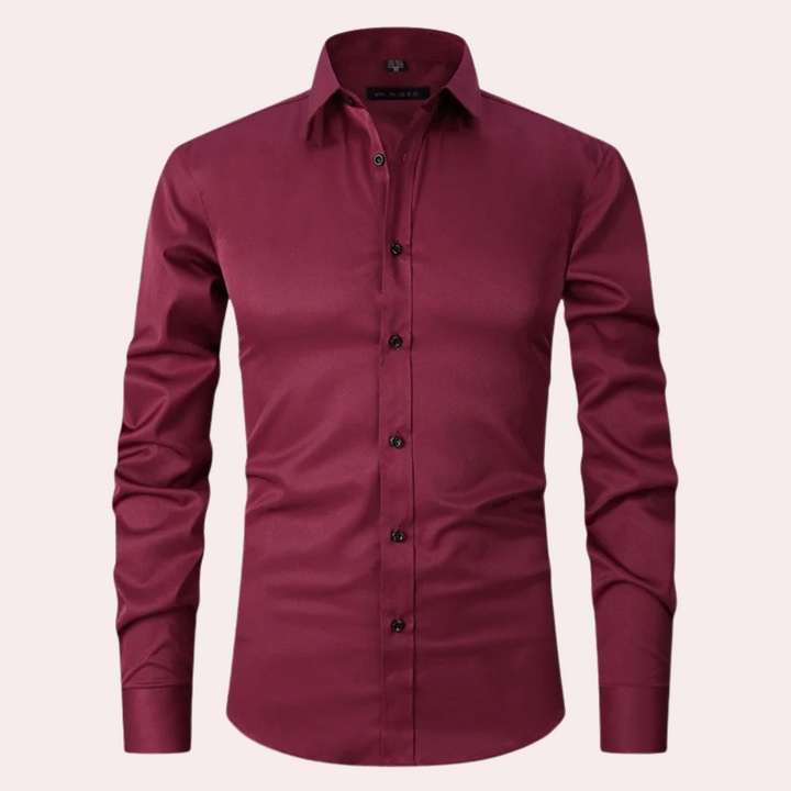 Rood klassiek stretch heren overhemd