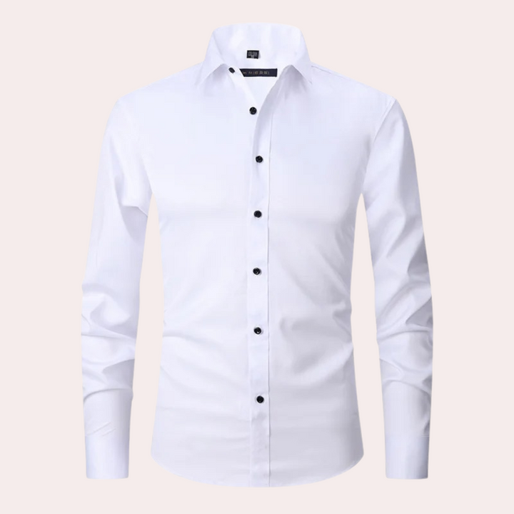 Wit klassiek stretch heren overhemd