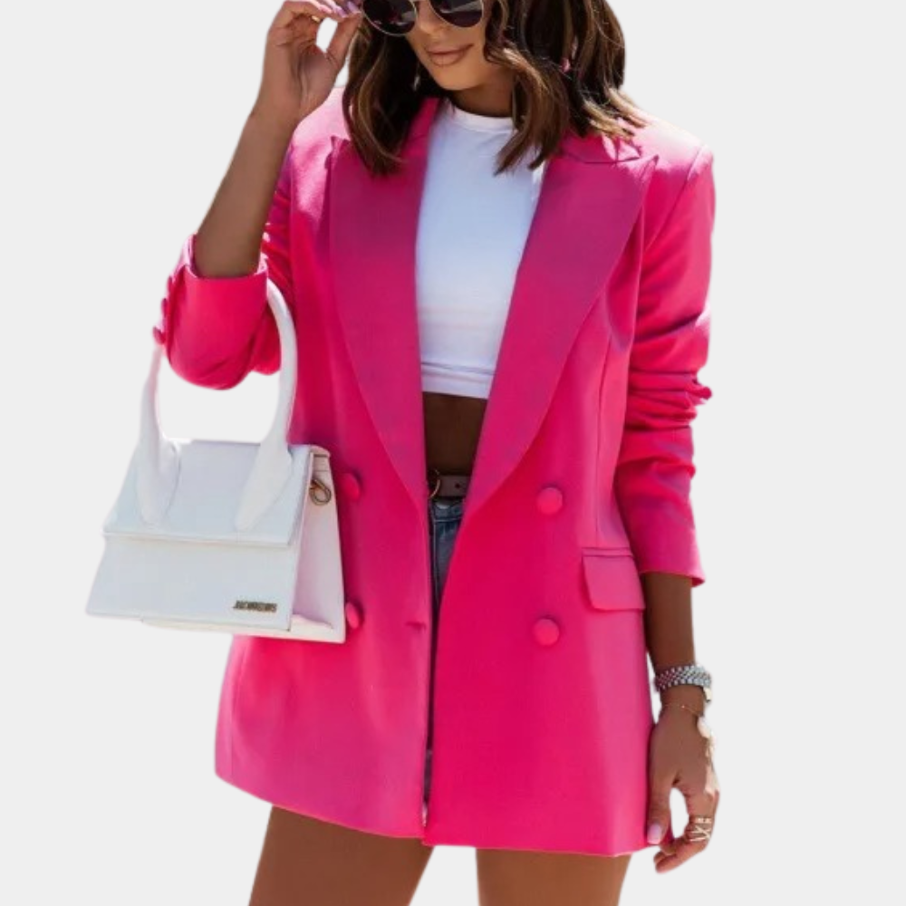 Roze halflange blazer voor dames