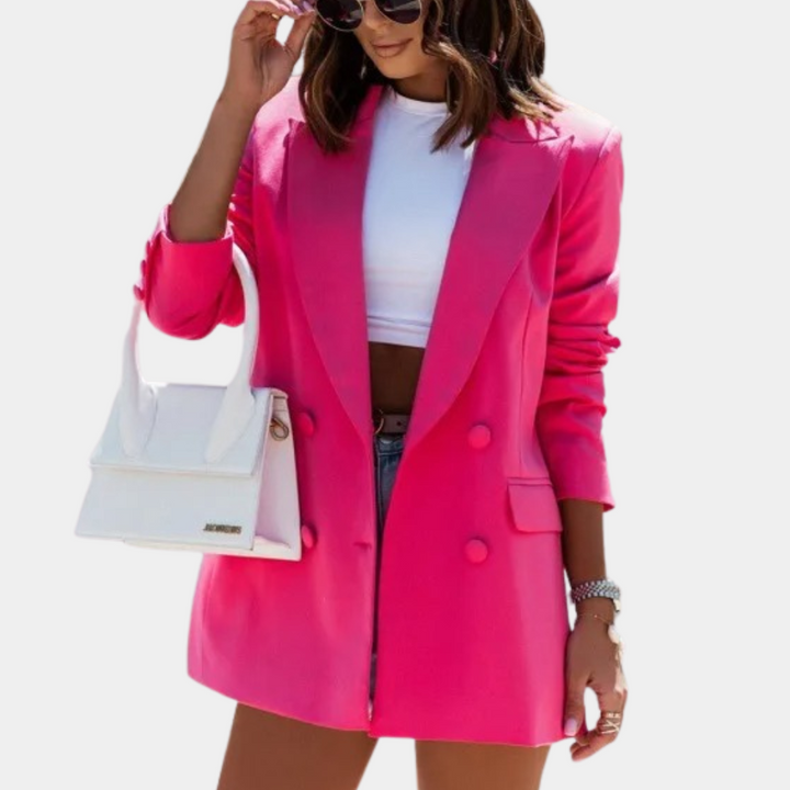 Roze halflange blazer voor dames