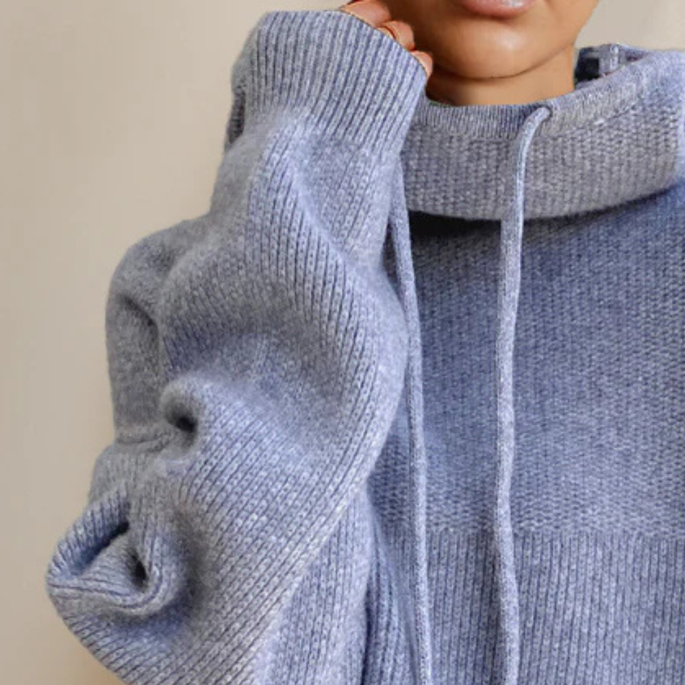 XYLONA - Turtleneck Pullover mit Kordelzug für Damen