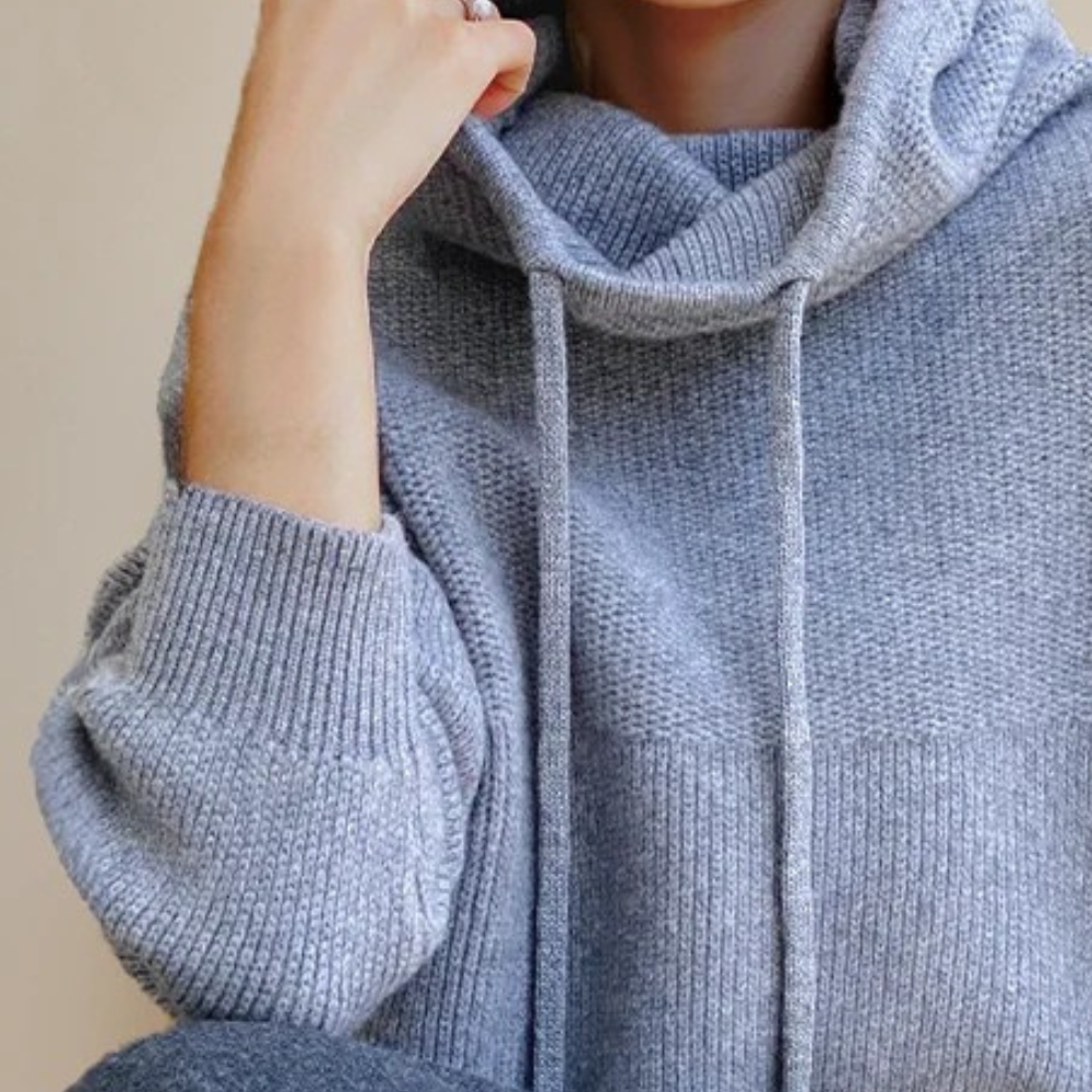 XYLONA - Turtleneck Pullover mit Kordelzug für Damen