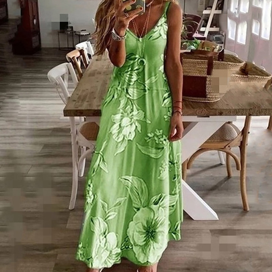 AINO - Geblümtes kleid mit V-ausschnitt