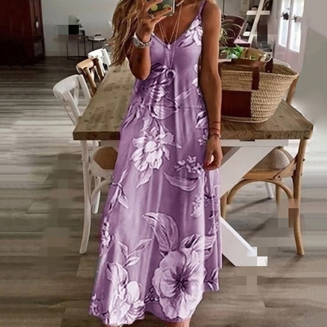 AINO - Geblümtes kleid mit V-ausschnitt