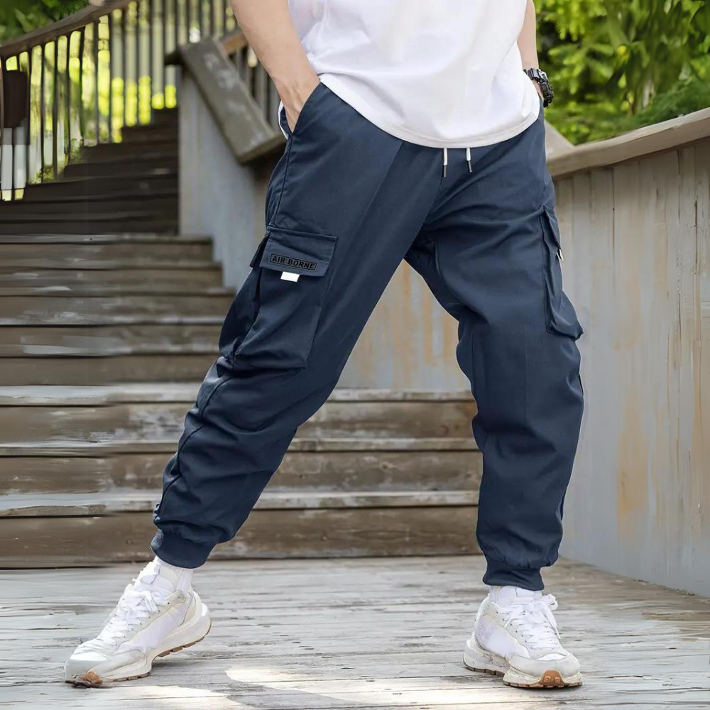 ATHANASIOS - Herren Cargohose mit Kordelzug