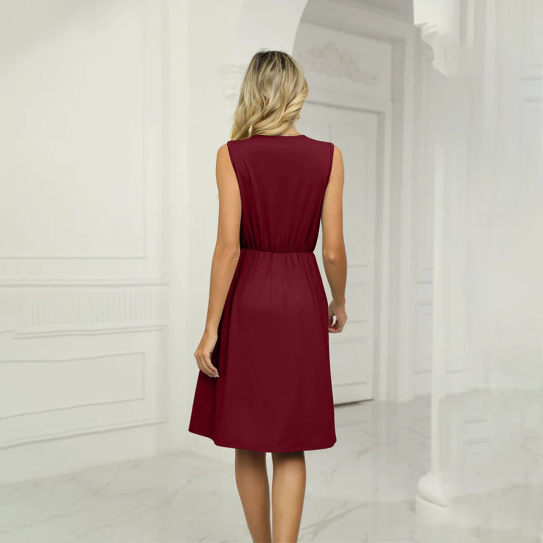 NOELIA - Lässiges v-ausschnitt kleid