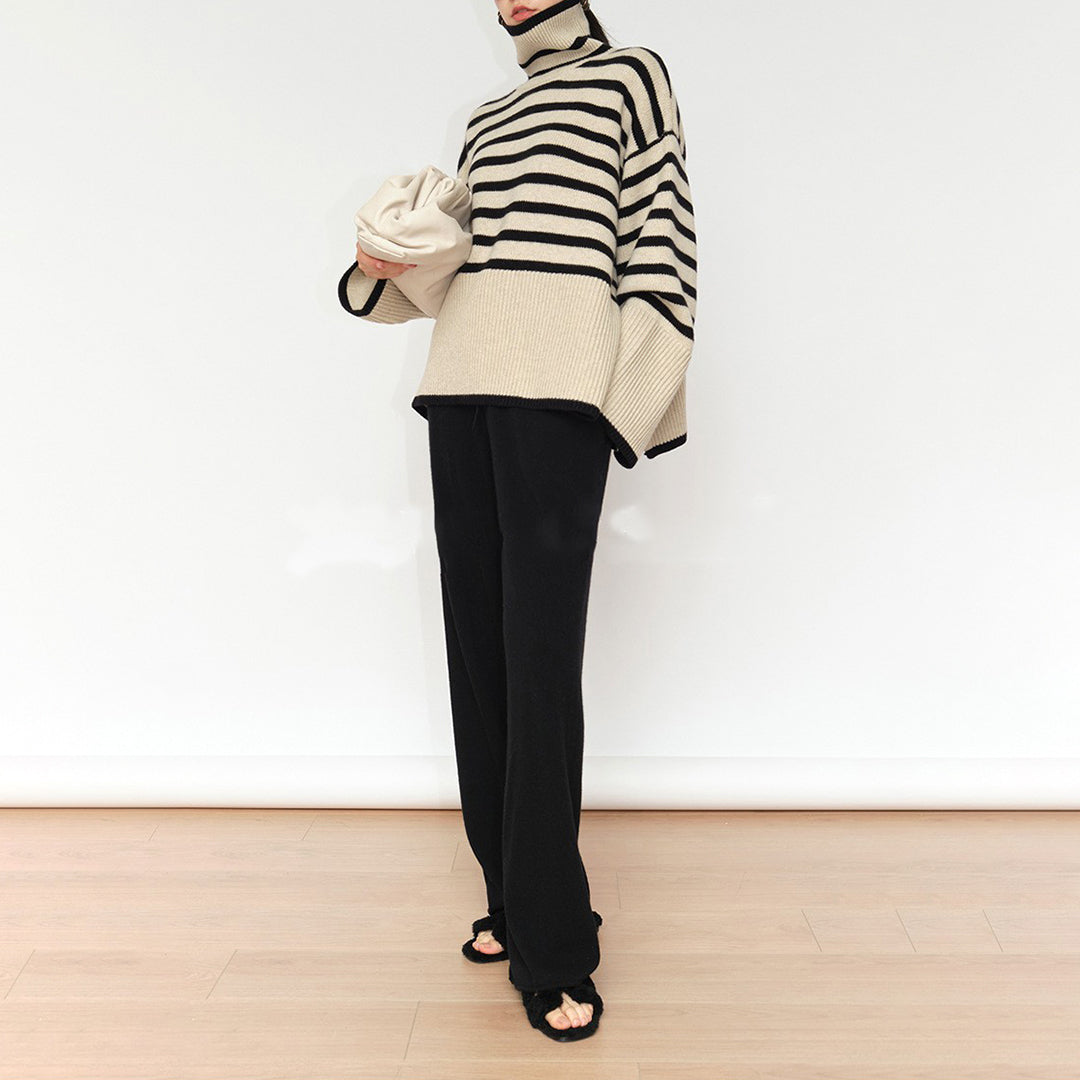 ELENA - Gestreifter rollkragenpullover
