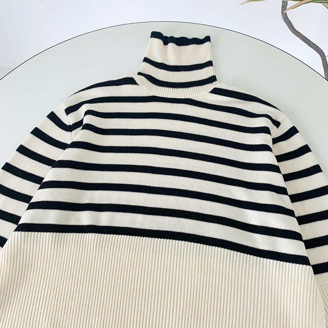 ELENA - Gestreifter rollkragenpullover