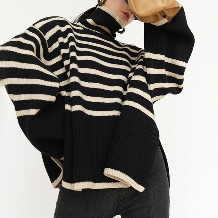 ELENA - Gestreifter rollkragenpullover