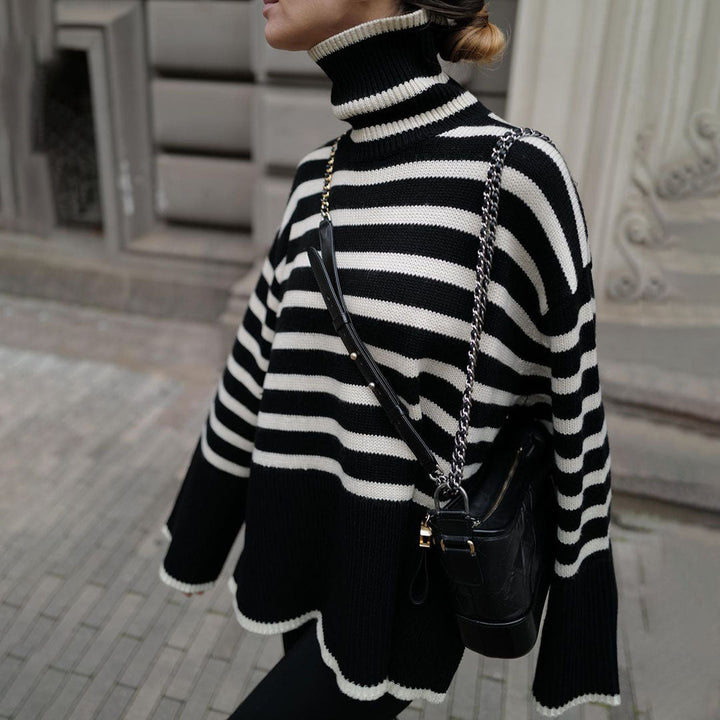 ELENA - Gestreifter rollkragenpullover