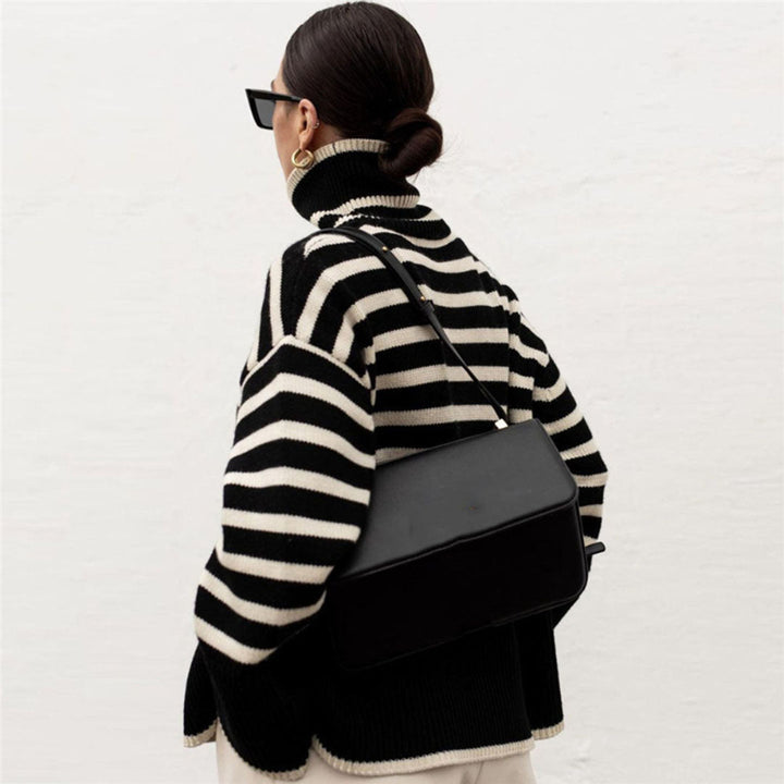 ELENA - Gestreifter rollkragenpullover