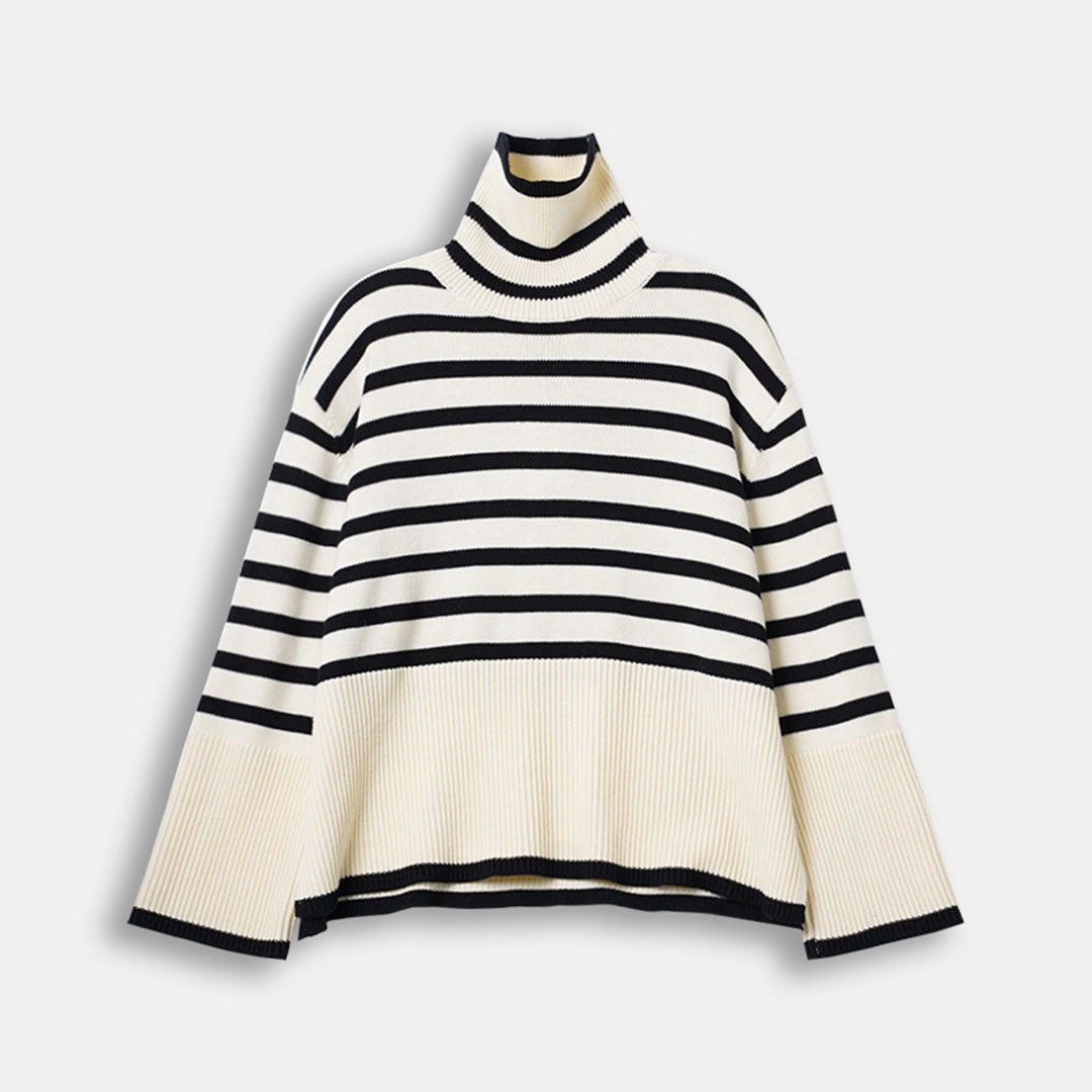 ELENA - Gestreifter rollkragenpullover