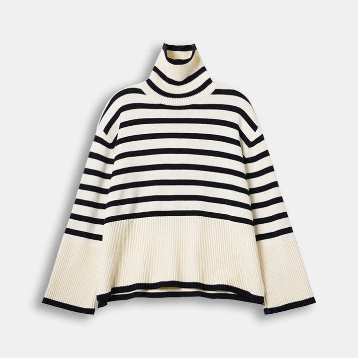 ELENA - Gestreifter rollkragenpullover