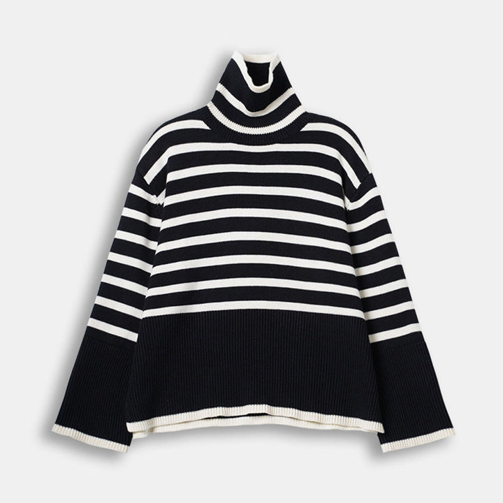 ELENA - Gestreifter rollkragenpullover