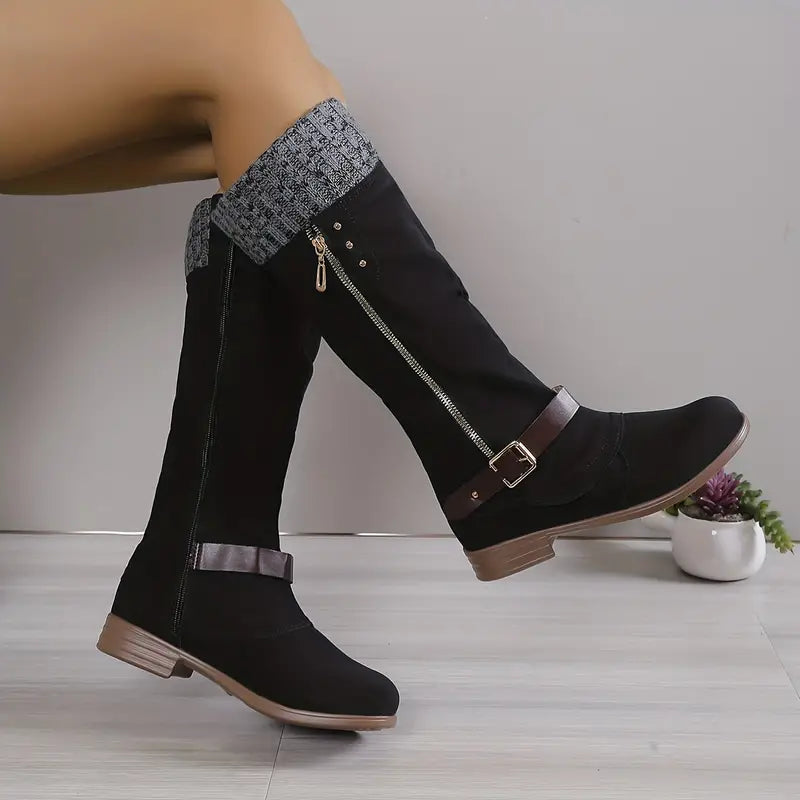 FIONNA - Einfarbige lange Stiefel für Damen