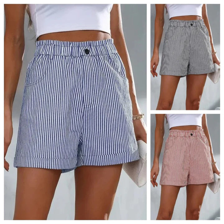 GRETHE - Lässige gestreifte shorts
