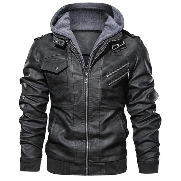 Jacob | Lederjacke mit Kapuze