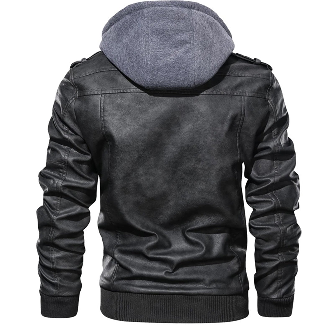 Jacob | Lederjacke mit Kapuze